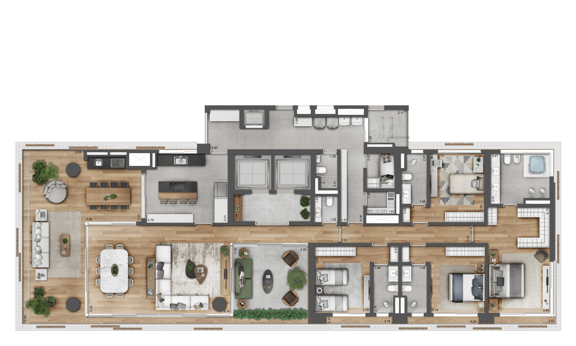 Planta Tipo - 355m² privativos