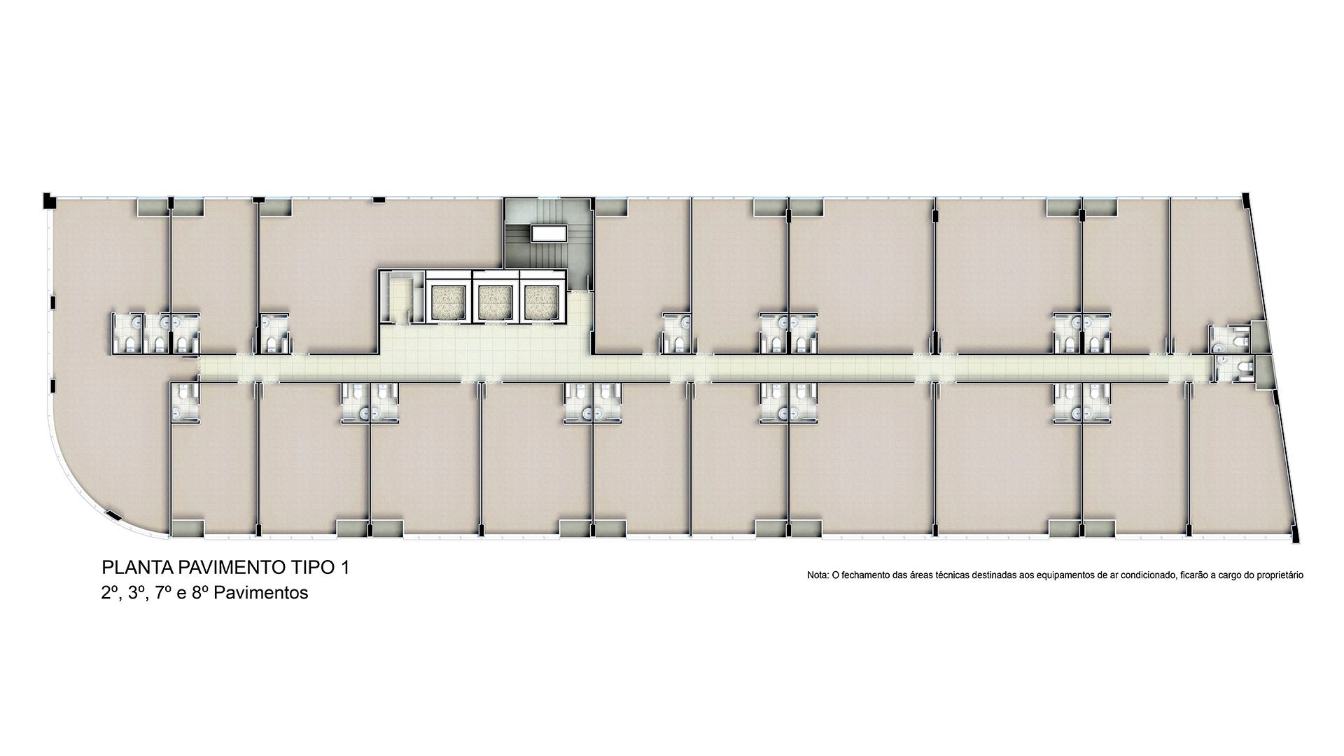 Square Offices & Mall - Planta Tipo 2o, 3o, 7o e 8o pavimentos 