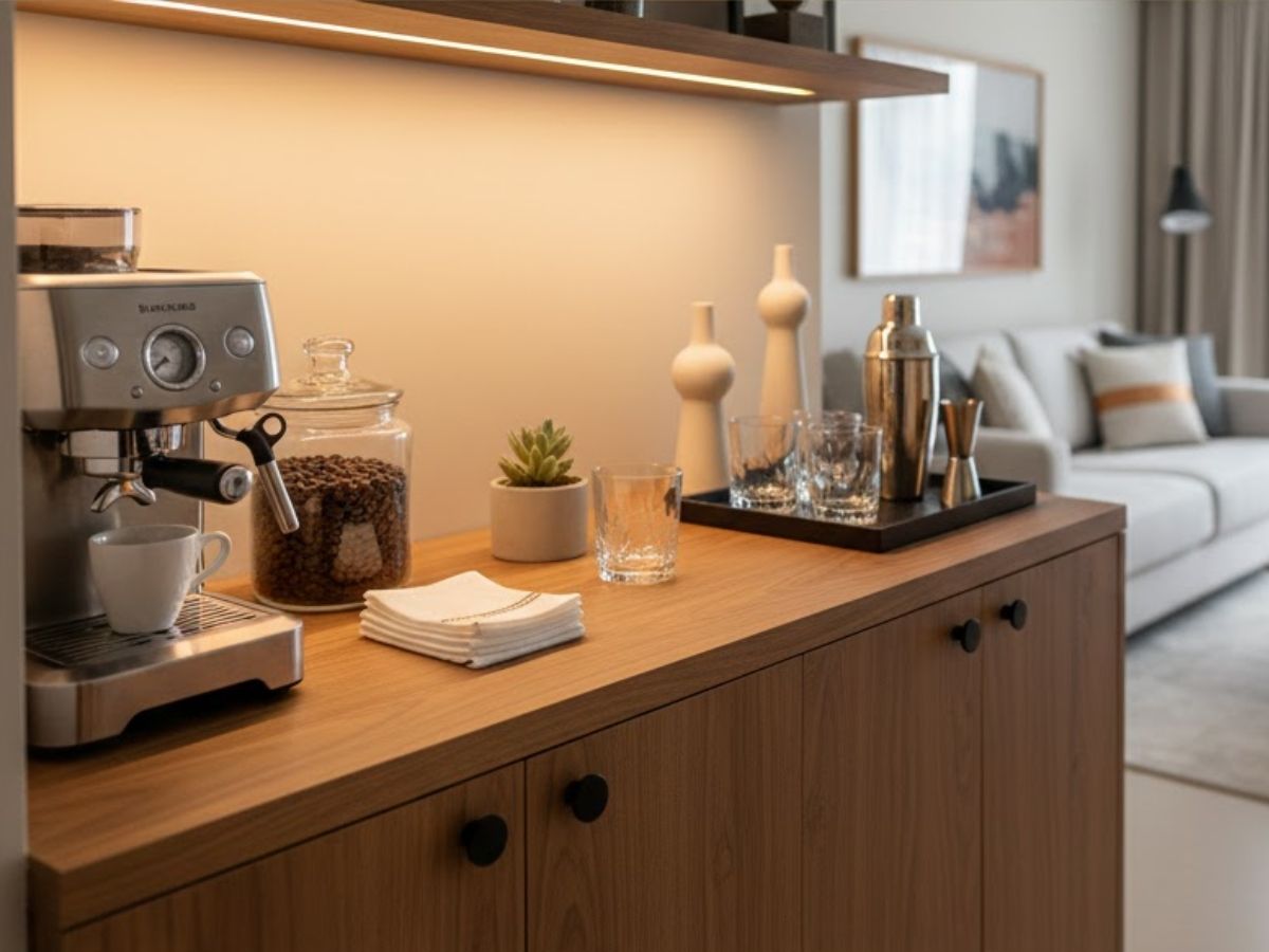 Home bar para apartamento: como criar um espaço elegante para receber